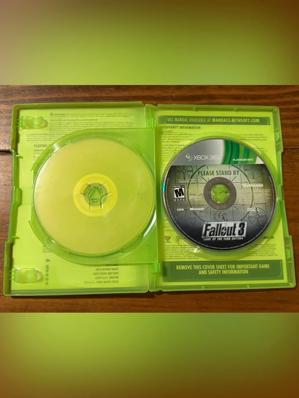 Fallout 3 Game of the Year Edition Xbox 360 Xbox1 Tested Works!